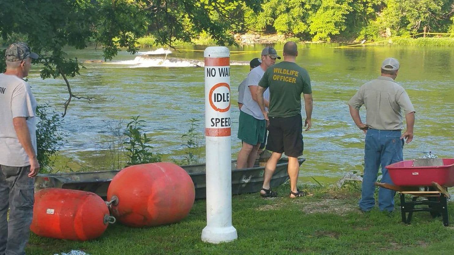 A sinkhole opened June 9 under the Spring River’s Sadler Falls in northern Arkansas, causing a fatal boating accident.
