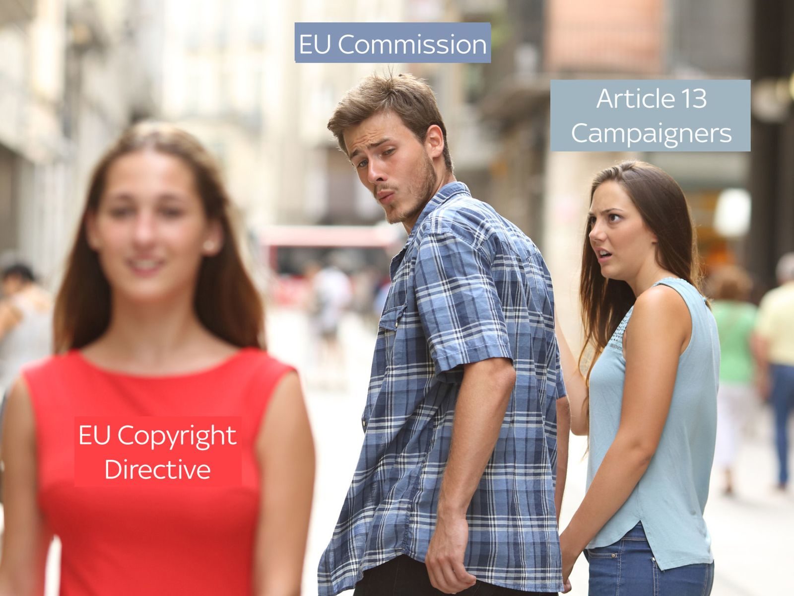 Click to enlarge distracted boyfriend meme