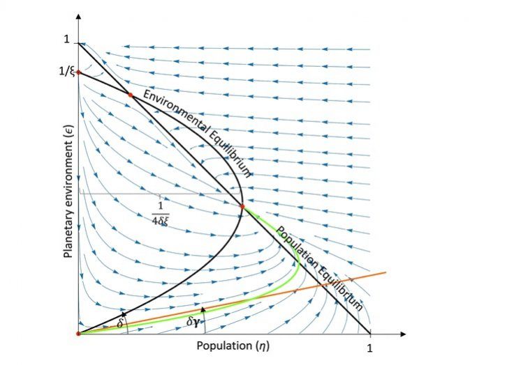Schematic of a typical phase portrait