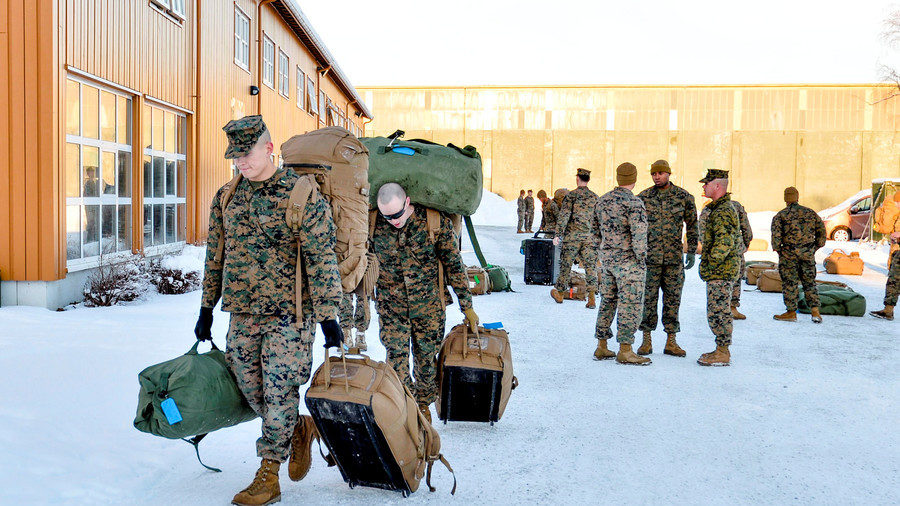 Click to enlarge US Marines arrive in Stjordal, Norway January 16, 2017.