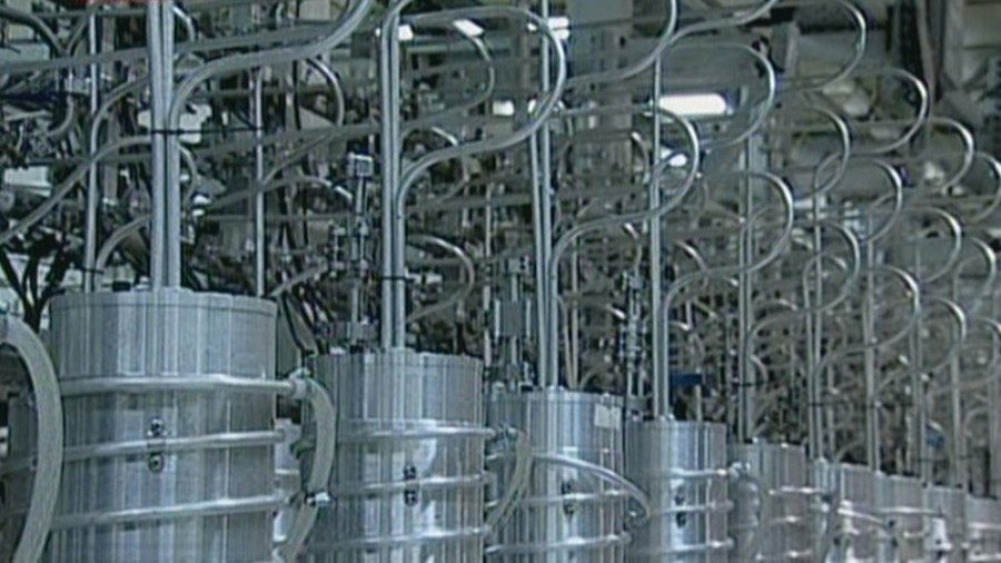Uranium enrichement centrifuges seen at the Natanz nuclear facility