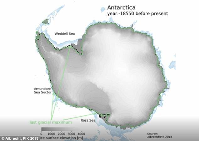 Click to enlarge Antarctica looked at 18,550 years ago