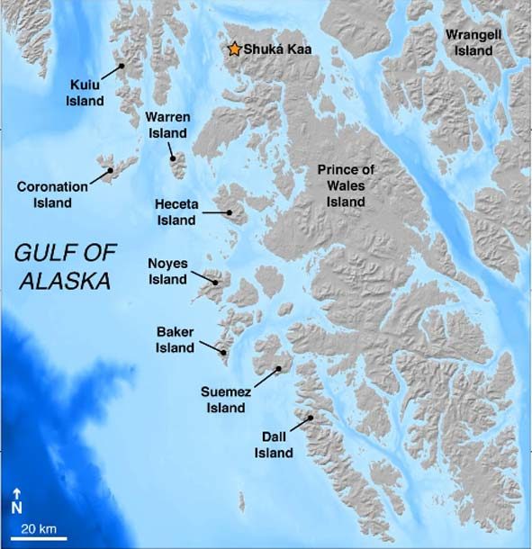 Click to enlarge Map southeastern Alaska islands