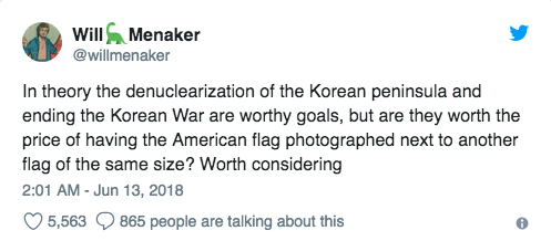 will menaker tweet north korea denuclearization