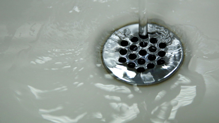 Water running down a drain