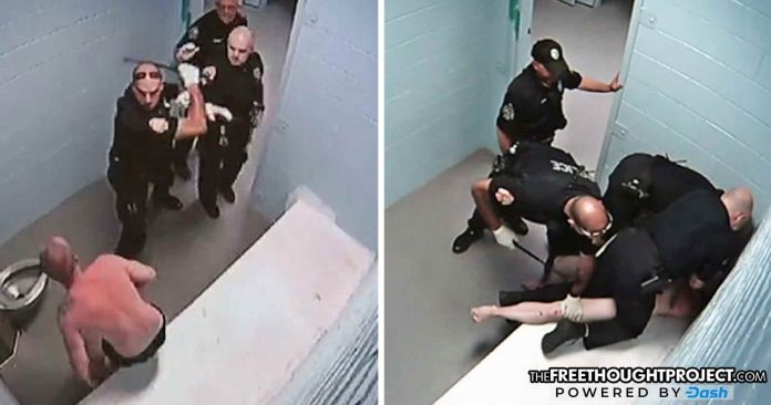 Cops beating half-naked, drunk man