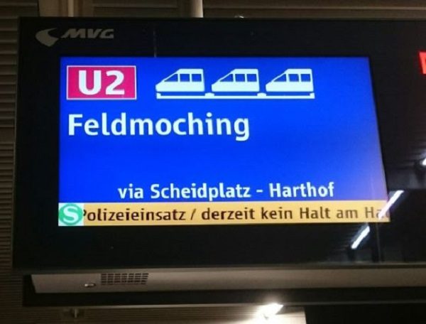 Sign at Munich's main rail station