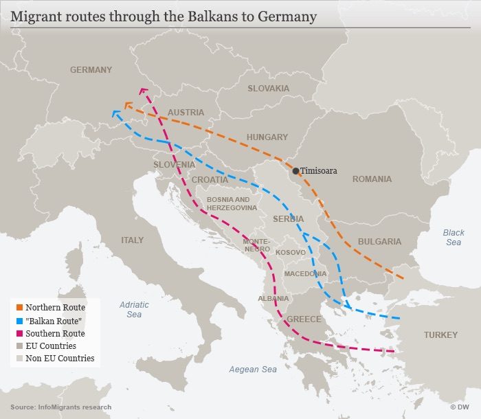 Click to enlarge migrant route