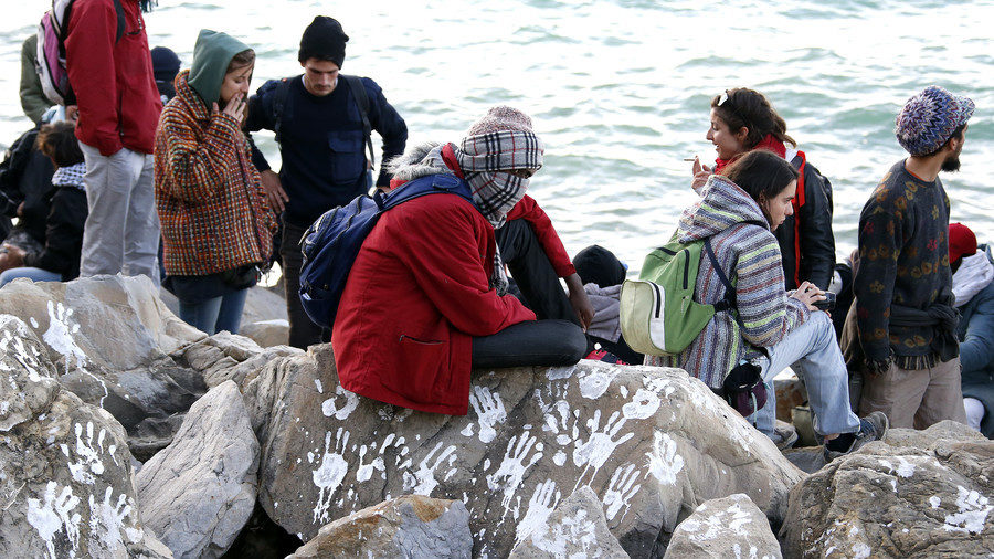 Click to enlarge FILE PHOTO Migrants at a border crossing between Ventimiglia, Italy and Menton, France, September 30, 2015.