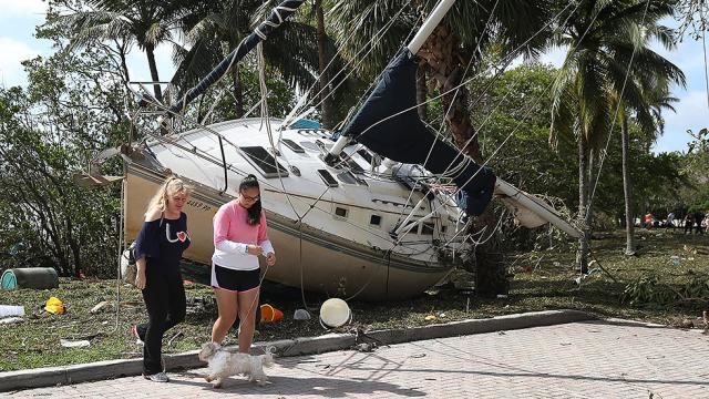 boat grounded from storm