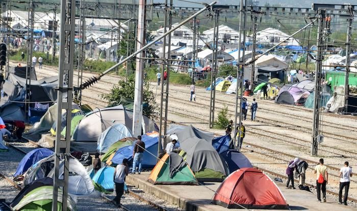 Click to enlarge Migrant tents