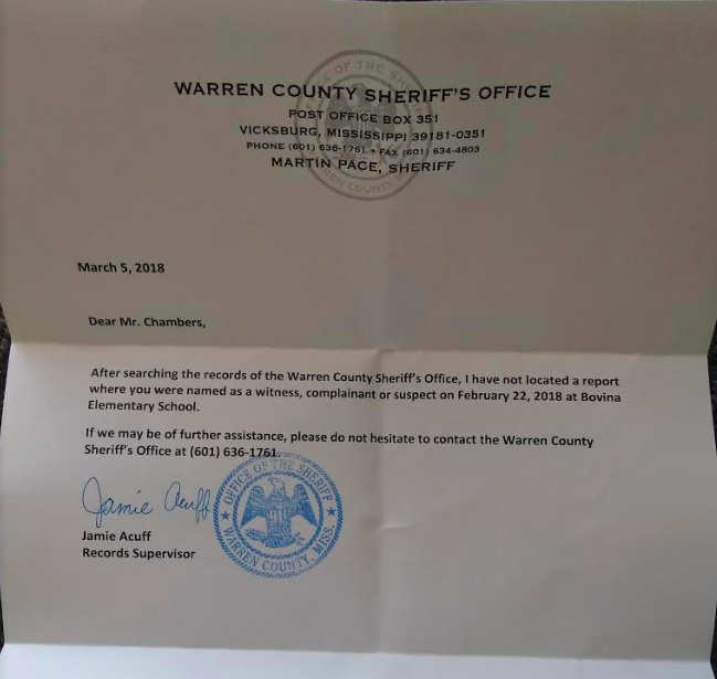 Warren County letter