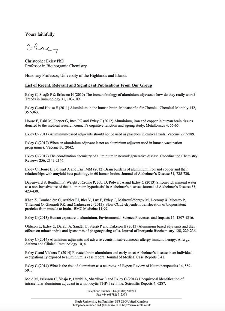 Click to enlarge Exley Letter 2