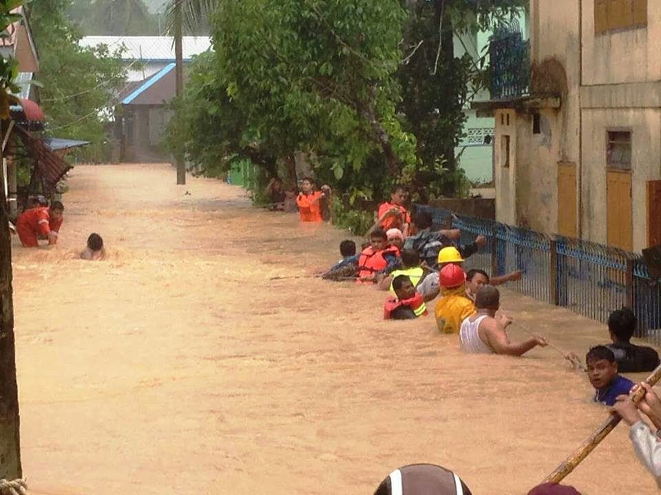 Floods in Mottama, Mon State, Myanmar, June 2018.