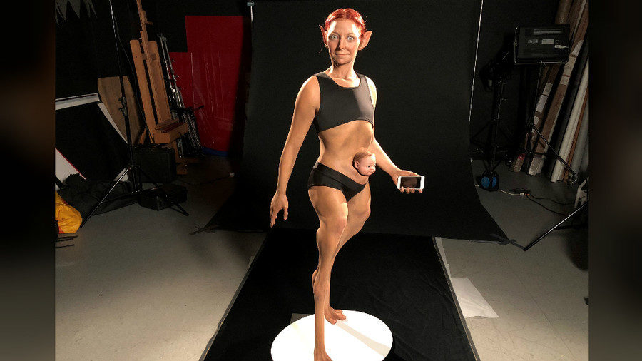 enhanced human body created by Professor Alice Roberts
