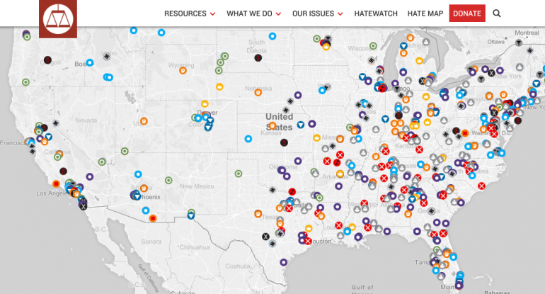 Click to enlarge Southern Poverty Law Center Hate Map