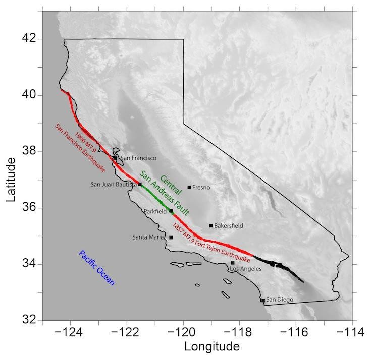Click to enlarge Central San Andreas Fault