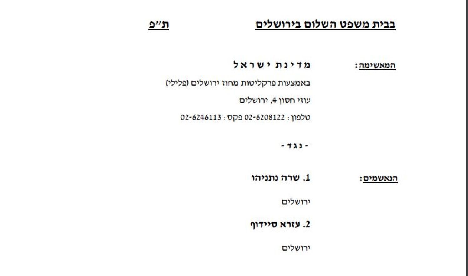 Sara Netanyahu indictment