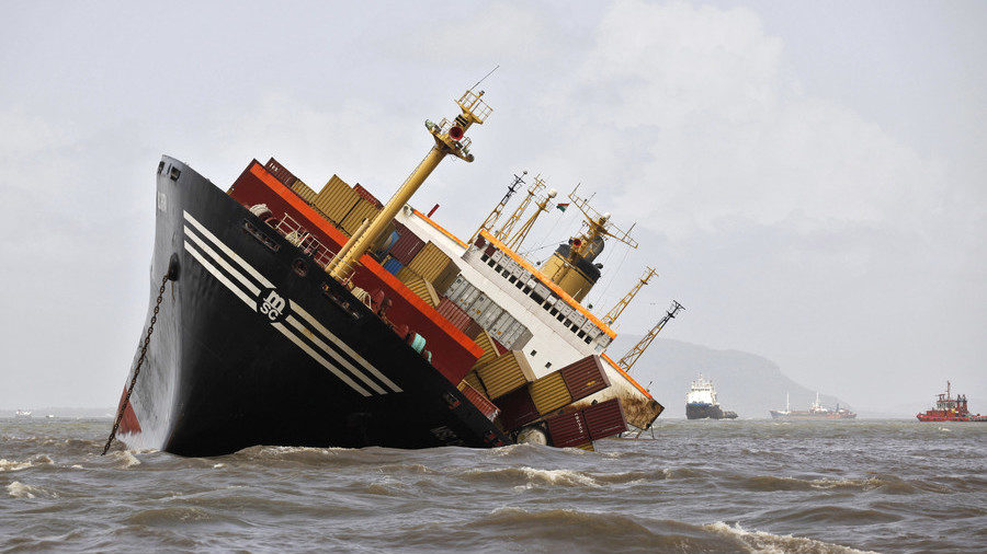 Click to enlarge sinking ship