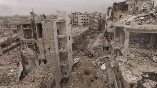 aleppo ruins drone