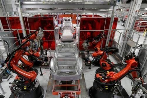 Tesla assembly line