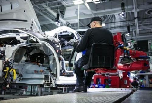 Tesla assembly line