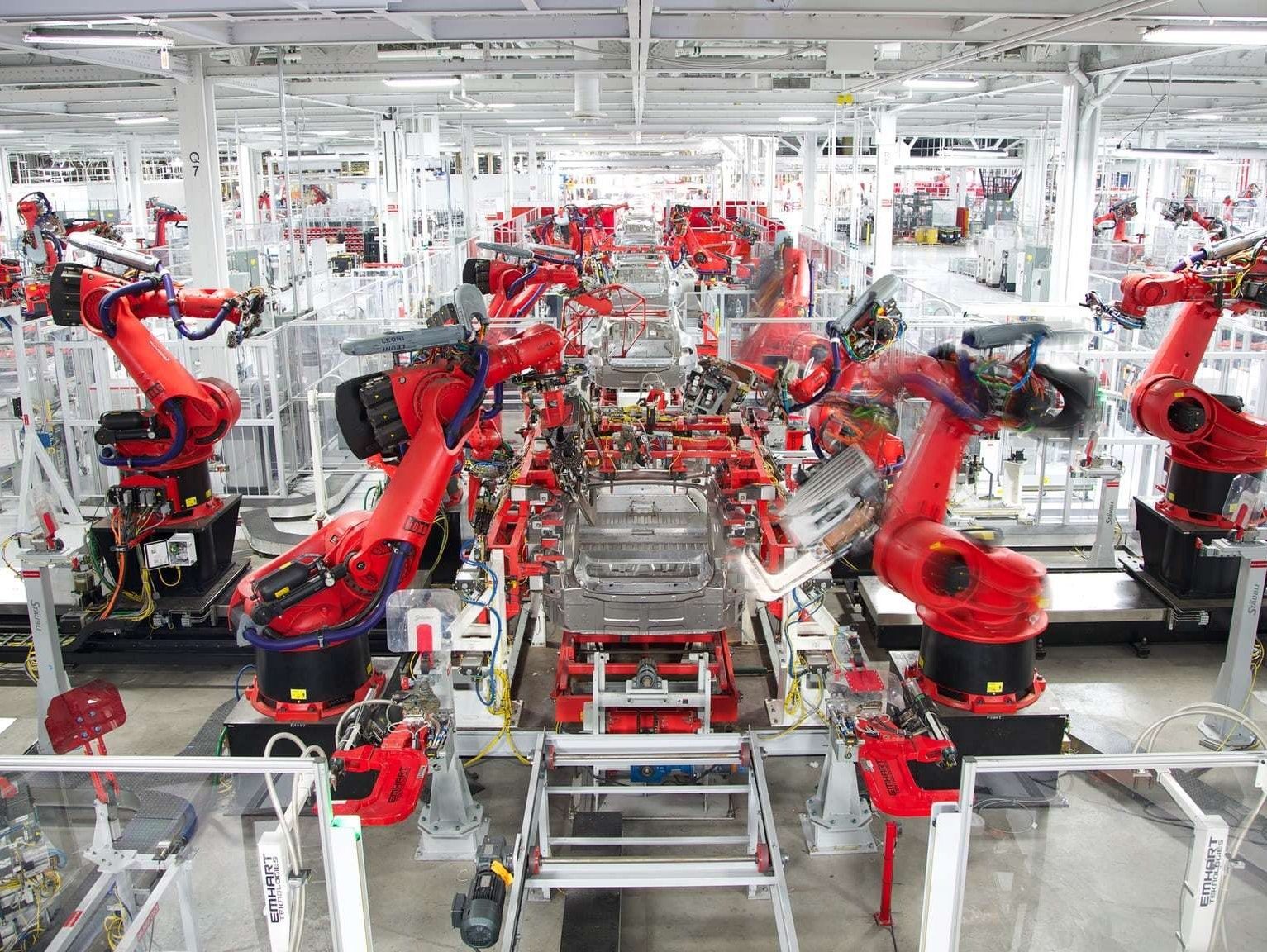Tesla model 3 assembly line