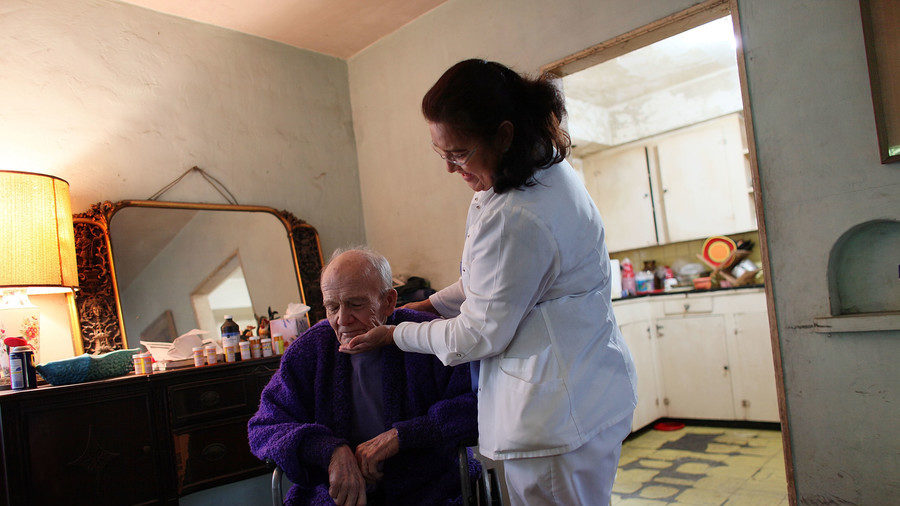nurse and old man