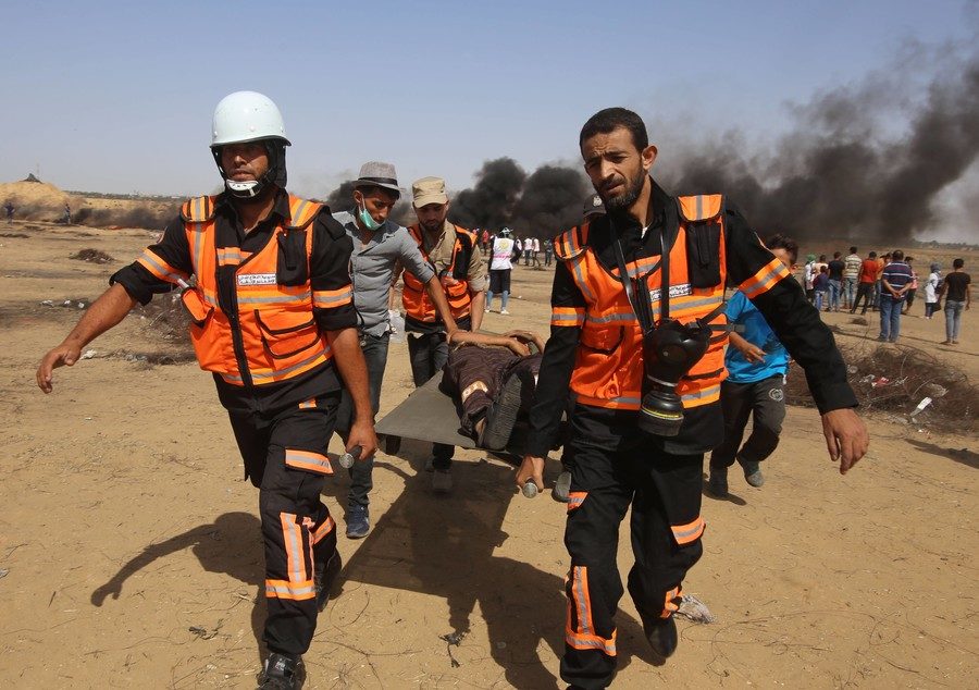 Injured protester