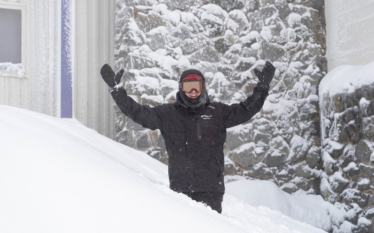 Staff in Perisher are reporting historic snow depth