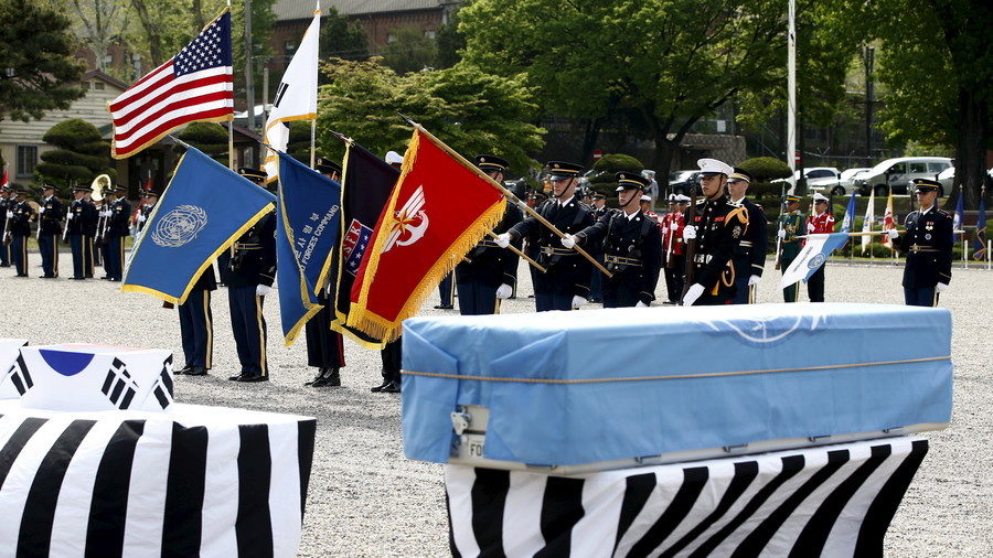 Repatriation ceremony of UN Command and South Korean soldiers, April 2016