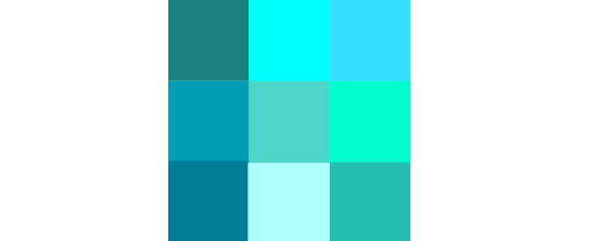 Click to enlarge shades of cyan