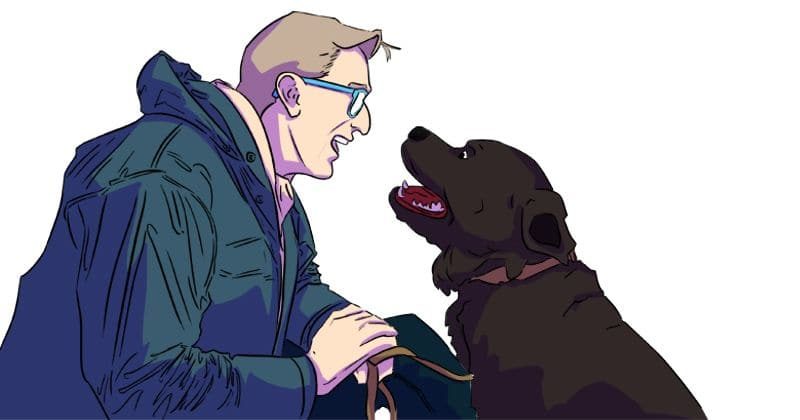 man and dog