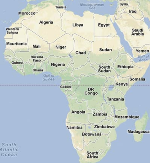 Click to enlarge Google Map Africa