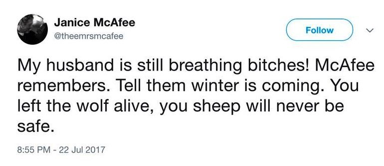 Click to enlarge Mcafee’s wife
