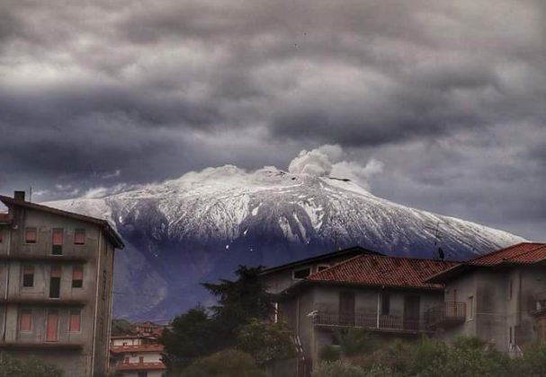 Snow on Mt Etna