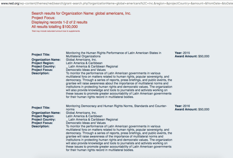 Click to enlarge NED donations global Americans, inc.