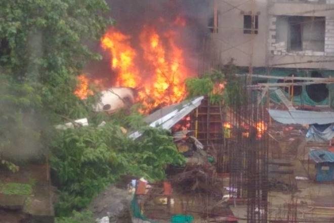 Click to enlarge The plane crashed while landing at the Mumbai Airport