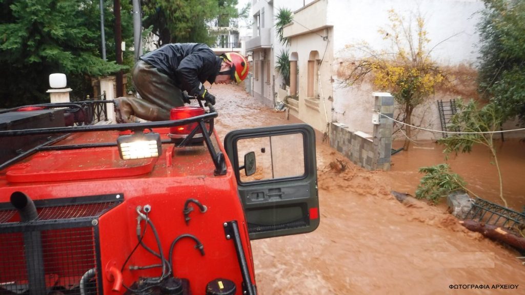 Click to enlarge Flooding in West Attica, Greece, June 2018.