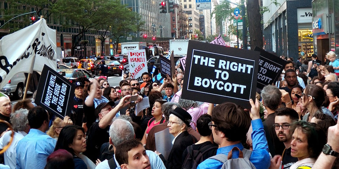 Click to enlarge BDS protests NYC June 2016