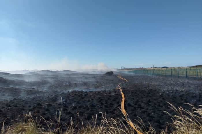 Click to enlarge Large fire at the dunes in St Annes.