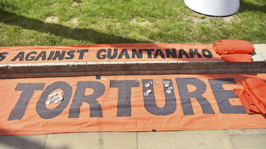 Guantanamo Bay protest sign