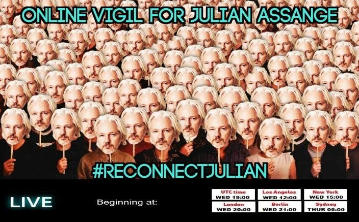 Click to enlarge online vigil julian assange