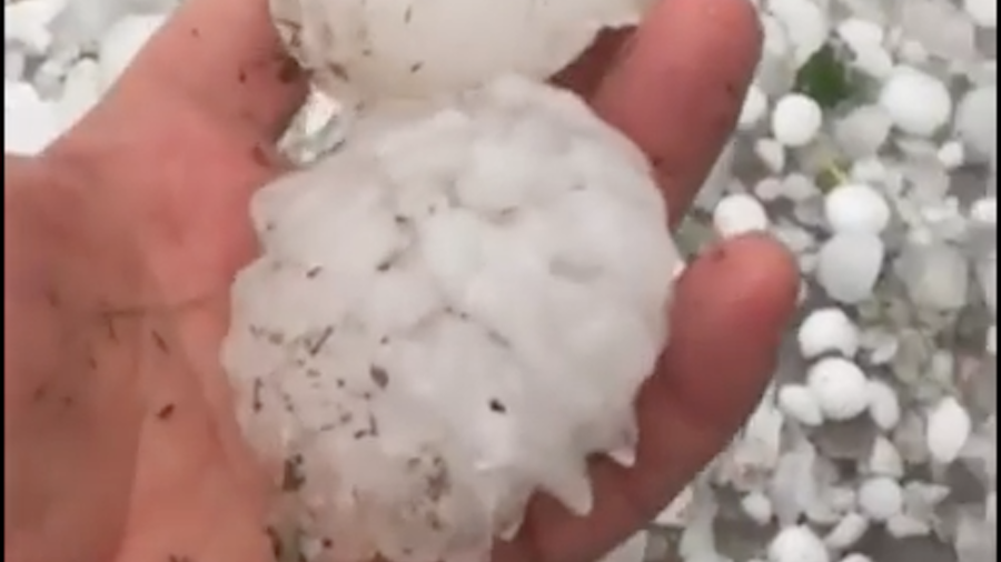 Hailstones as big as golf balls rain down in Russia’s South  July 2018