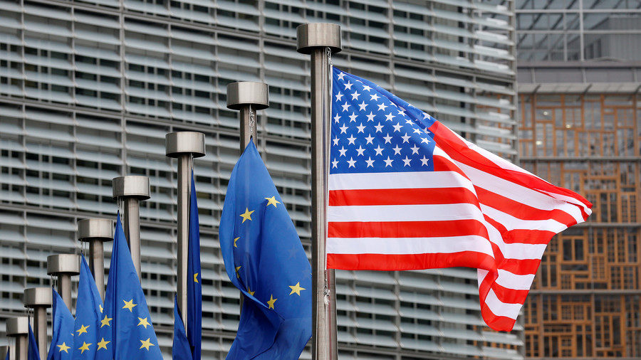 european union american flags
