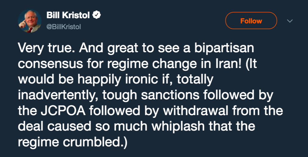 Bill Kristol tweet Iran