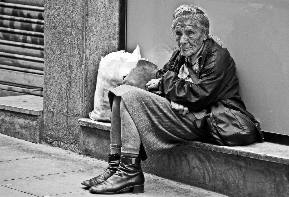 Click to enlarge homeless woman