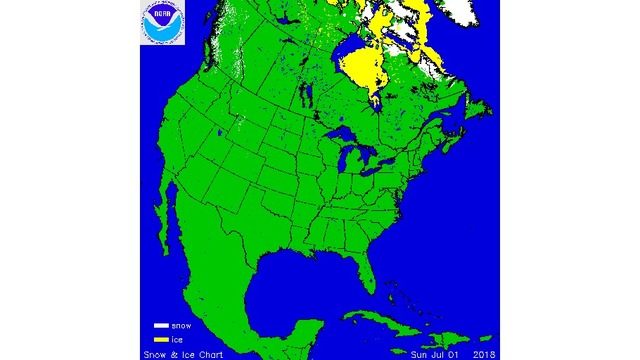 North American snow and ice cover