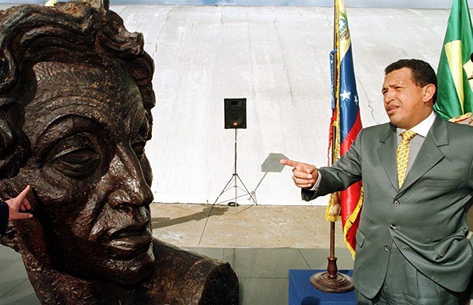 Click to enlarge Venezuelan President Hugo Chavez