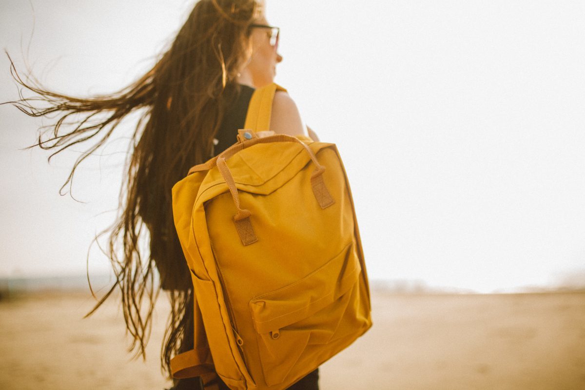 girl student backpack